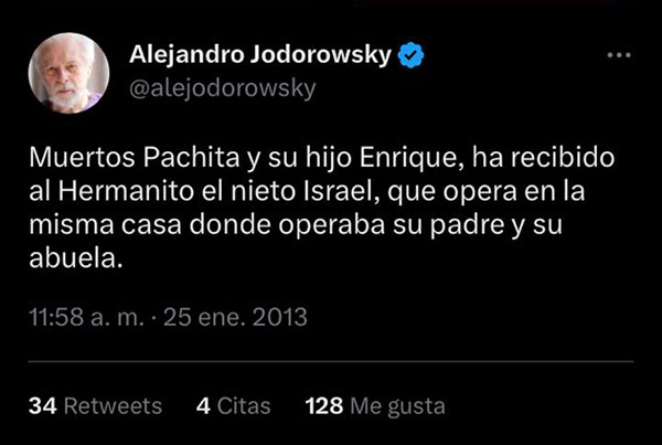 Alejandro Jodorowsky Twitter oficial